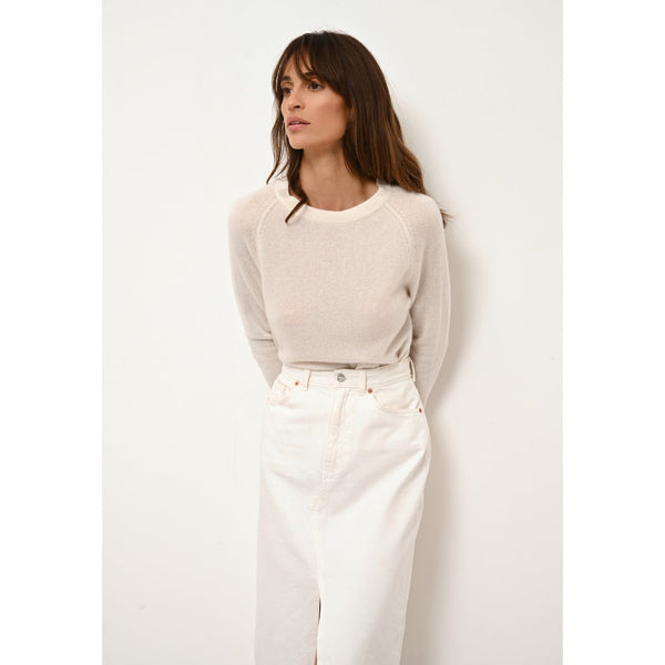 Pull Col Rond Jane - 100% Cachemire 2 Fils - Ivoire - Femme