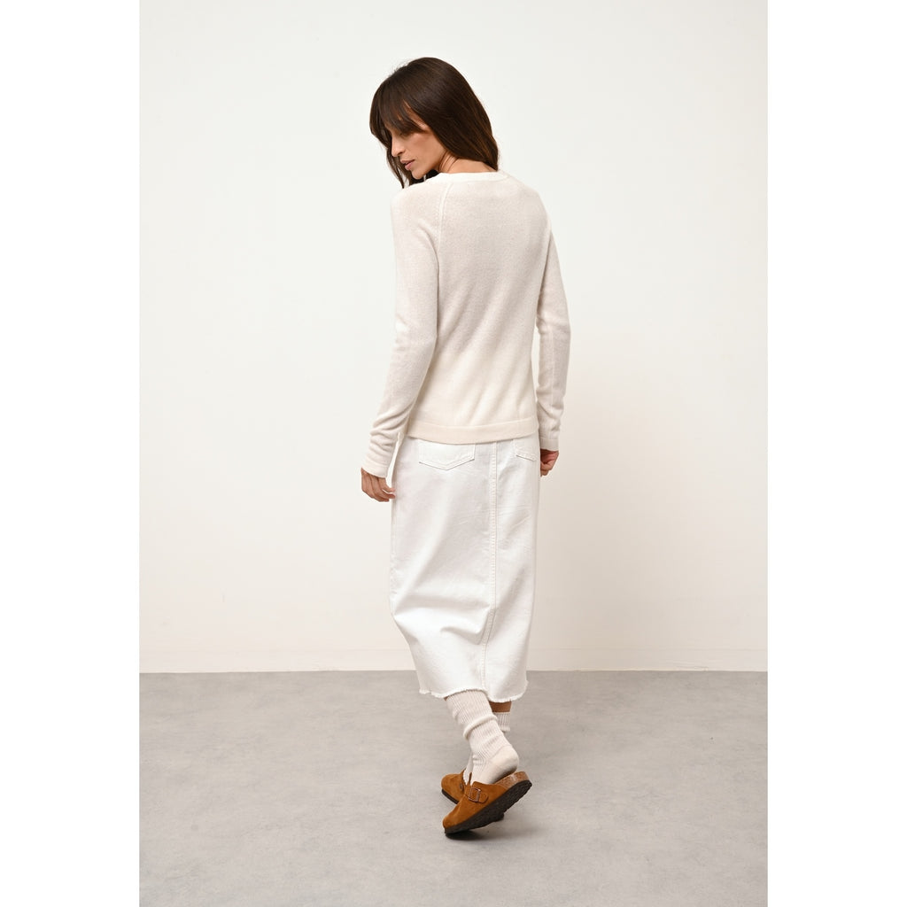 Pull Col Rond Jane - 100% Cachemire 2 Fils - Ivoire - Femme