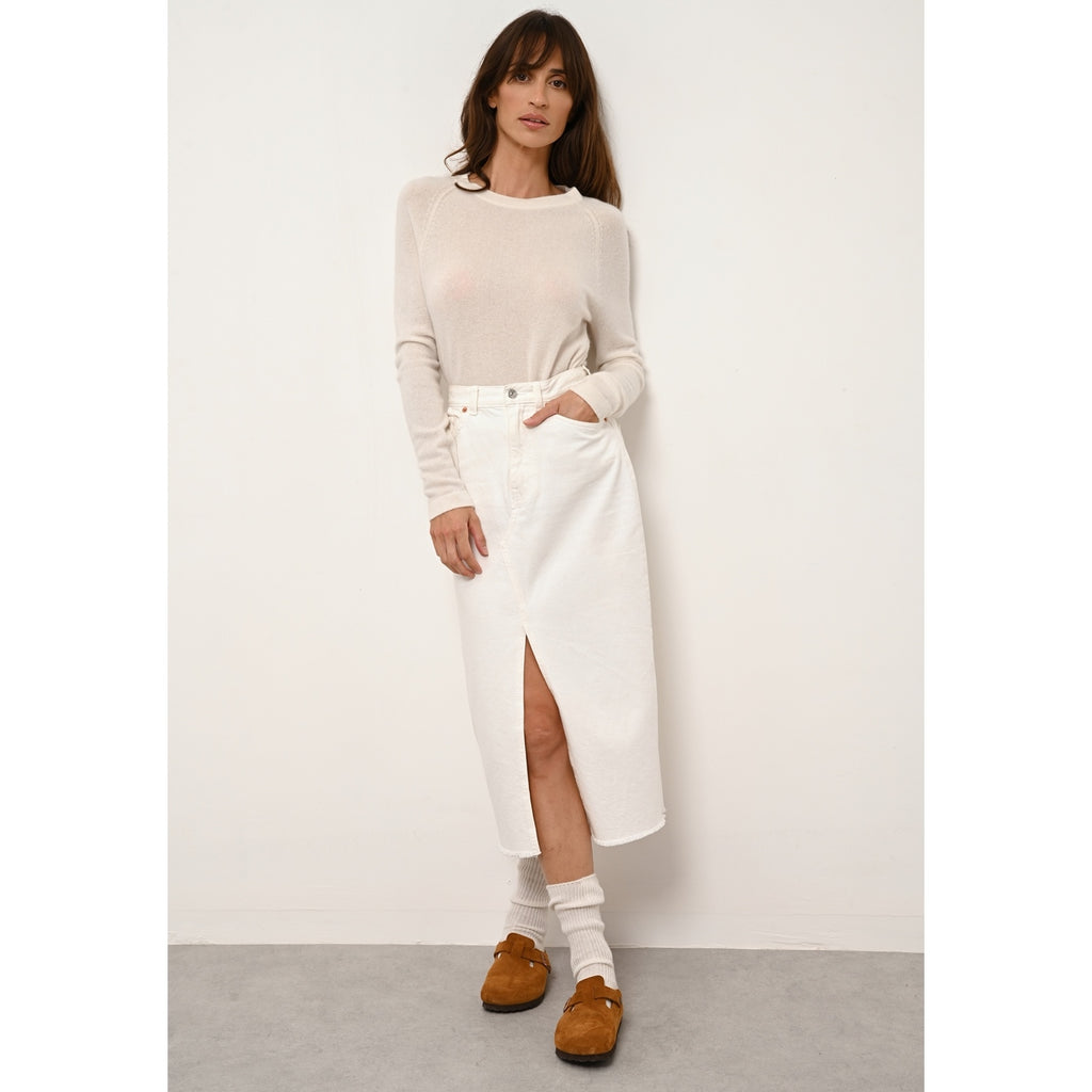 Pull Col Rond Jane - 100% Cachemire 2 Fils - Ivoire - Femme