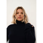 Pull Col Roulé Lexie - 100% Cachemire 2 Fils - Navy - Femme