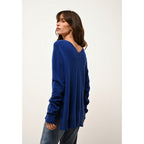 Pull Col V Devant Et Dos Opal - 100% Cachemire 2 Fils - Outremer - Femme