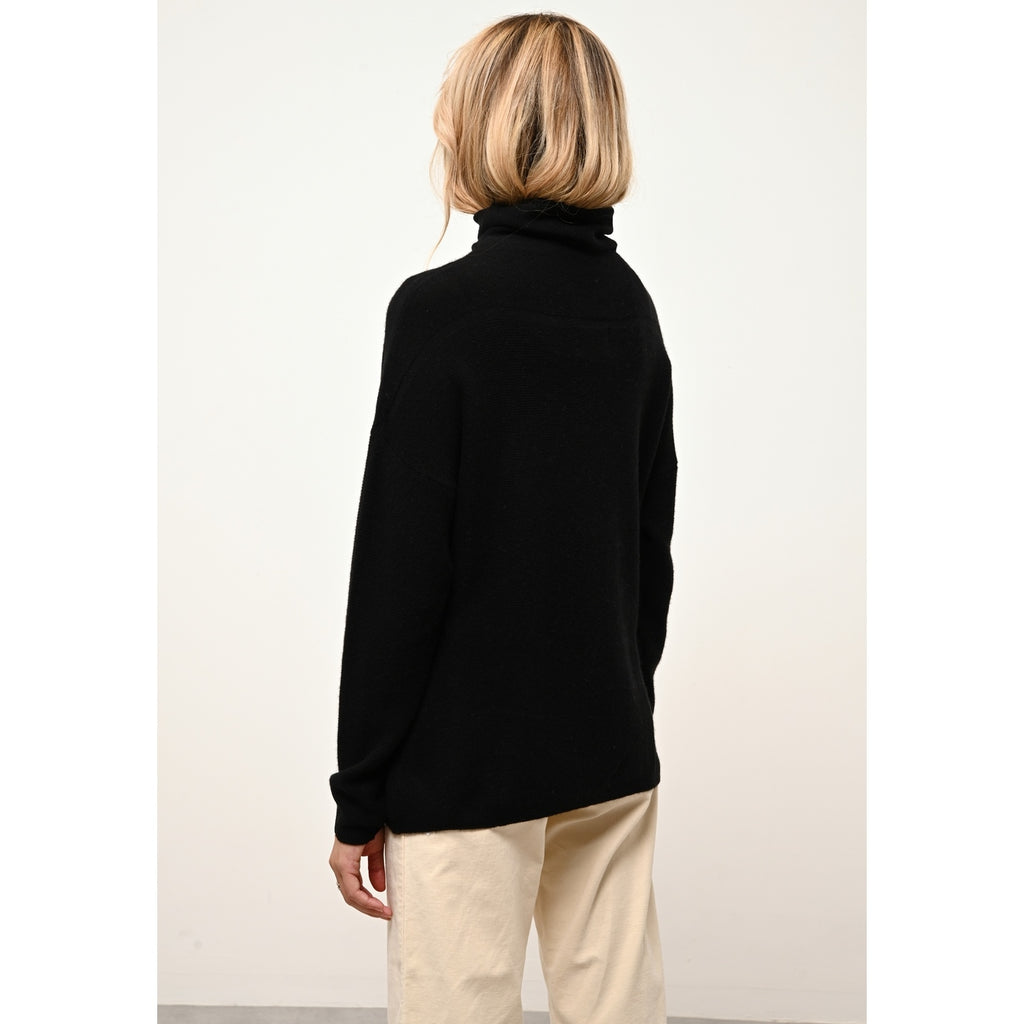 Pull Col Roulé Blantyre - 100% Cachemire 2 Fils - Noir - Femme
