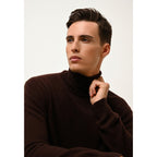 Pull Col Roulé Connor Choco - 100% Cachemire - 2 Fils - Jersey - Homme