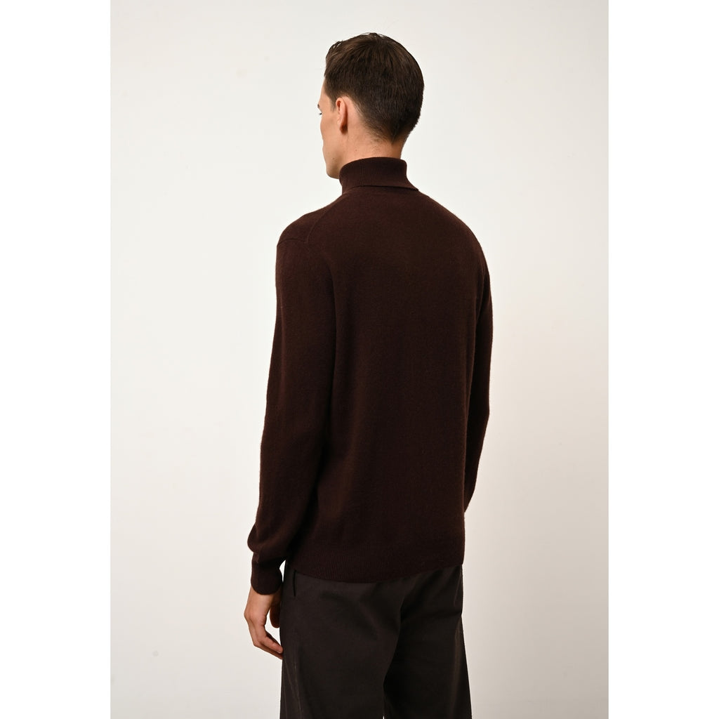 Pull Col Roulé Connor Choco - 100% Cachemire - 2 Fils - Jersey - Homme