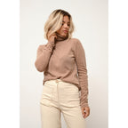 Pull Col Roulé Ava - 100% Cachemire 2 Fils - Camel Chiné - Femme