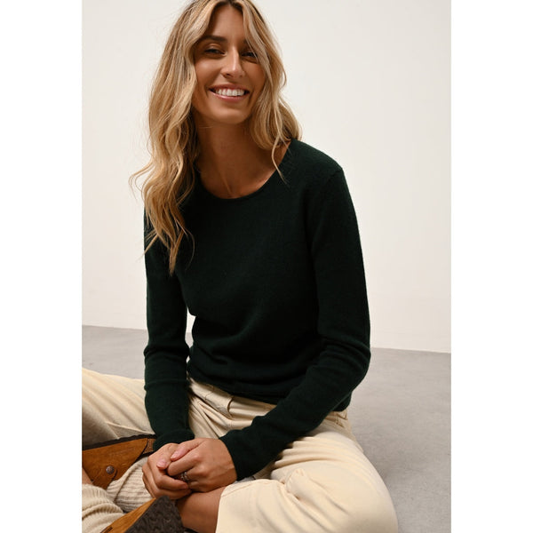 Pull Col Rond Vivian - 100% Cachemire 2 Fils - Cyprès - Femme