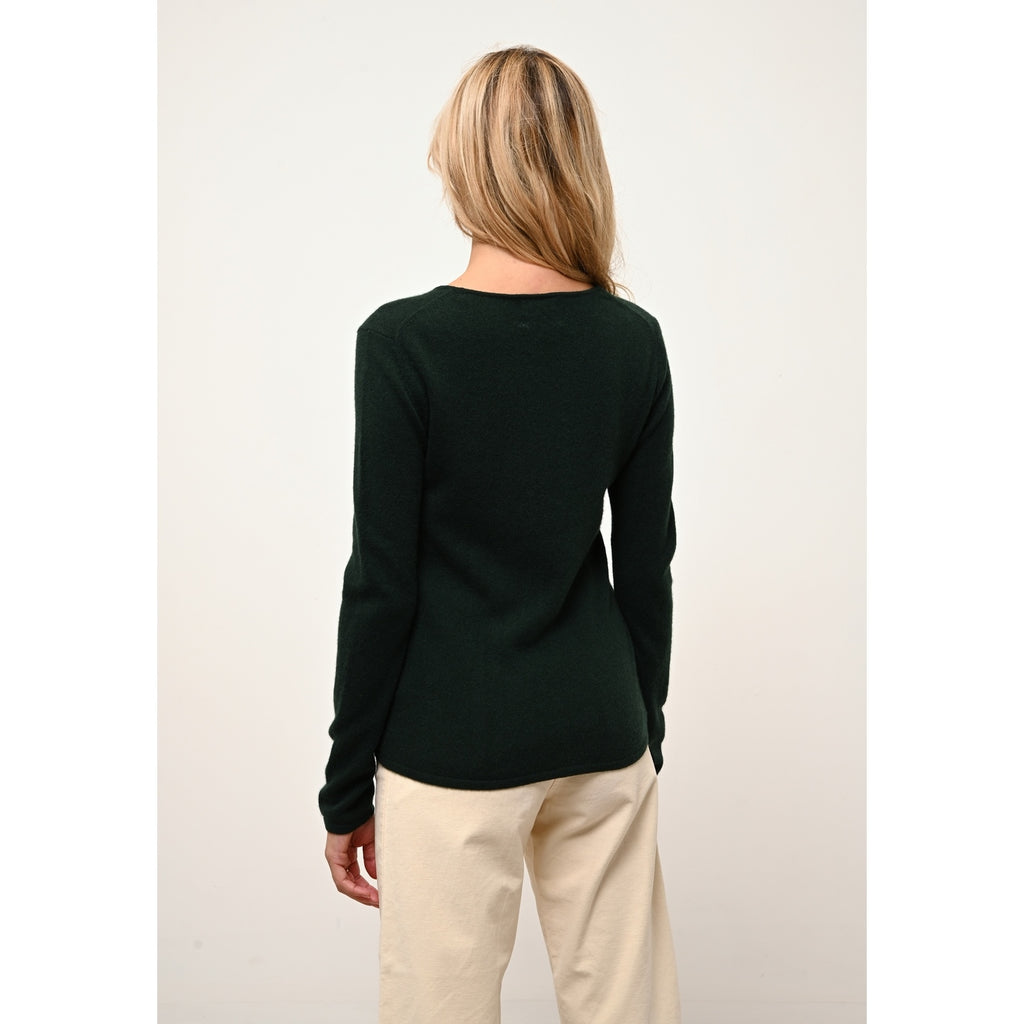 Pull Col Rond Vivian - 100% Cachemire 2 Fils - Cyprès - Femme