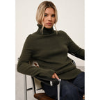 Pull Col Roulé Lexie - 100% Cachemire 2 Fils - Kaki - Femme