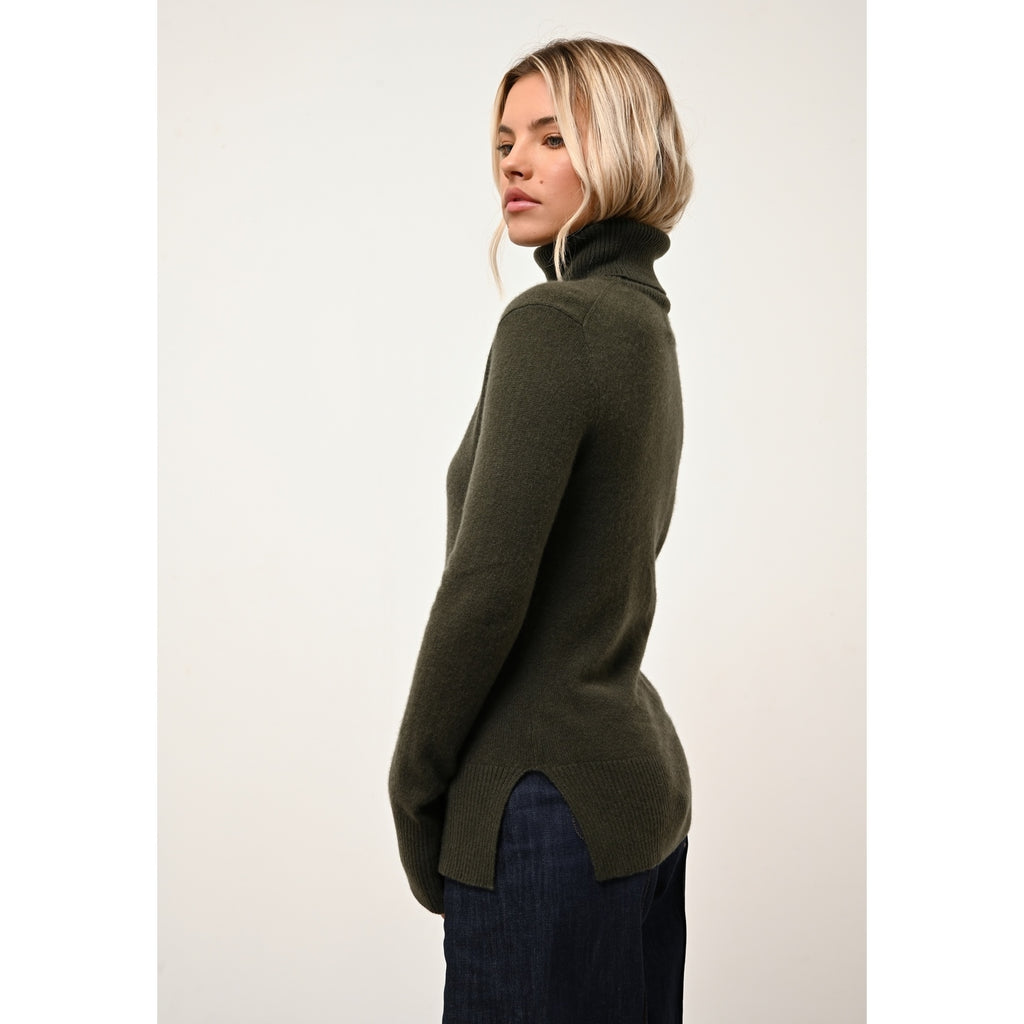 Pull Col Roulé Lexie - 100% Cachemire 2 Fils - Kaki - Femme