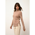 Pull Col Roulé Lexie - 100% Cachemire 2 Fils - Camel Chiné - Femme