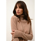 Pull Col Roulé Lexie - 100% Cachemire 2 Fils - Camel Chiné - Femme