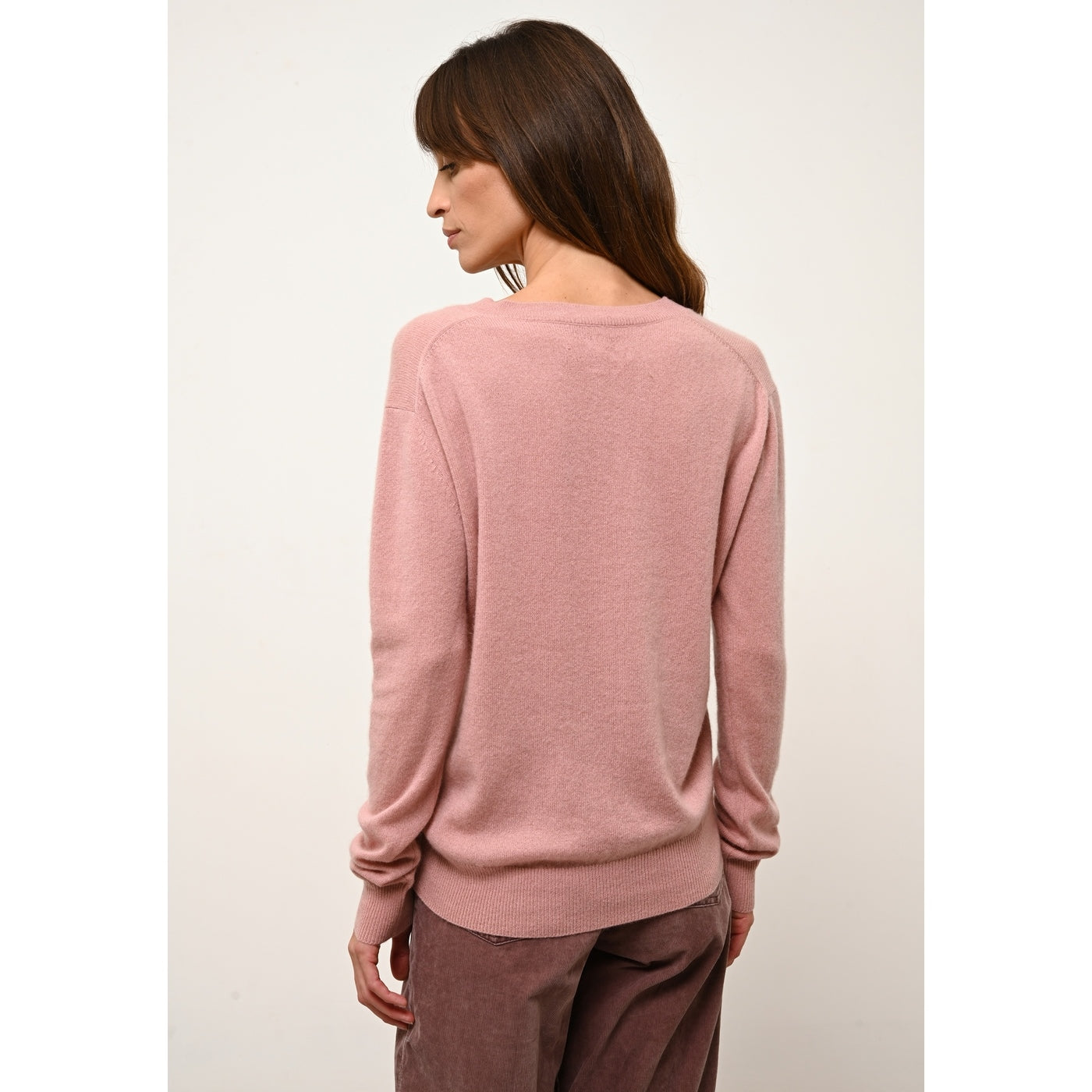 Pull Col V  - Nora - Bois De Rose