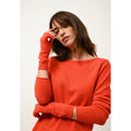 Mitaines Zoe Orange, 100% Cachemire, 2 Fils, Jersey - Mixte