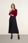 Pull Col Bateau Goutte Dos Abigail - Bordeaux - 100% Cachemire 2 Fils - Jersey - Femme