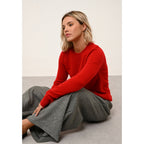 Pull Col Rond Helen Rouge - 100% Cachemire - 2 Fils - Jersey - Femme