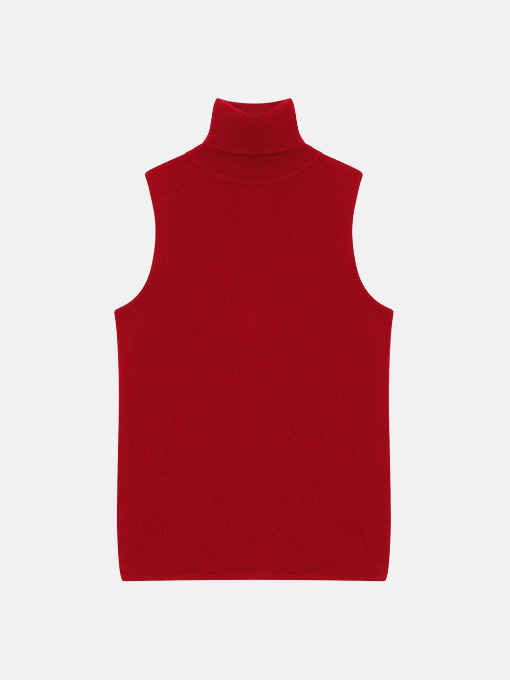 Pull Col Roulé Sans Manches - Violet - Rouge