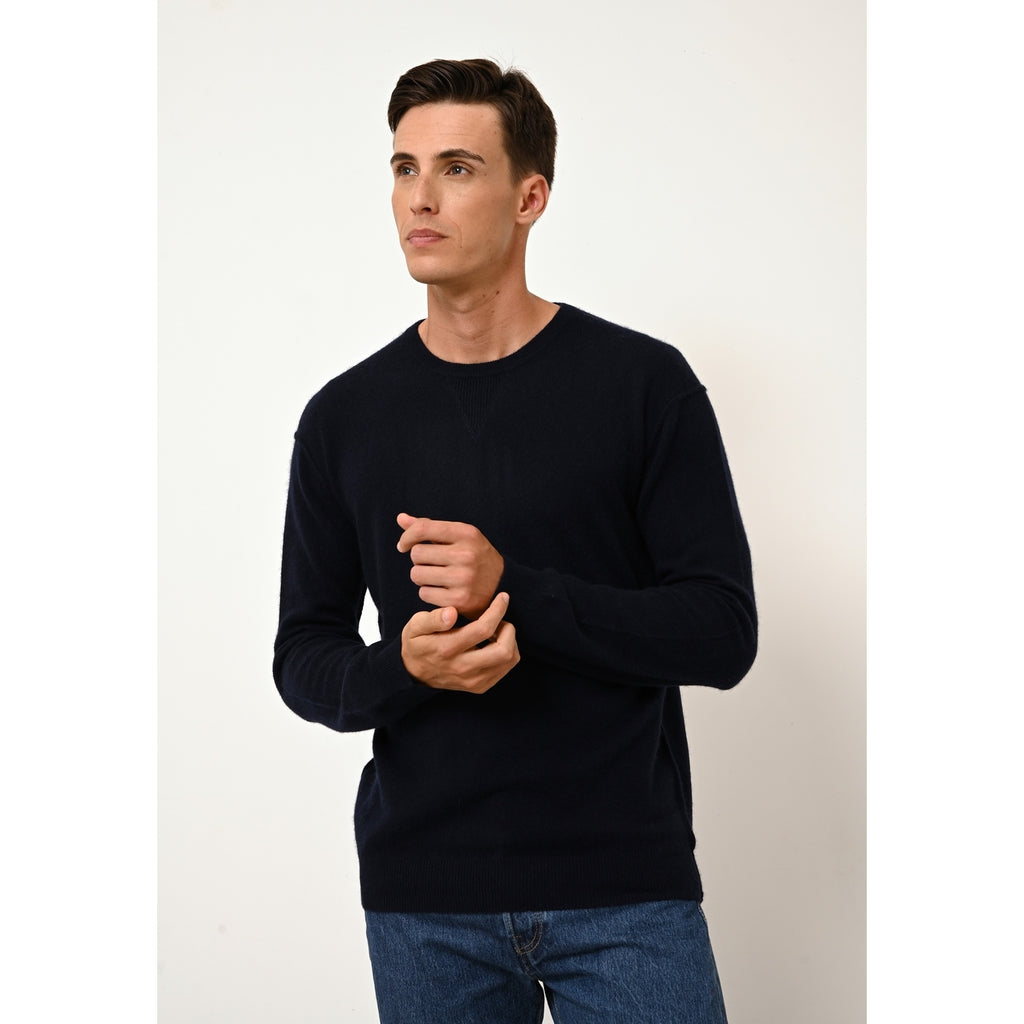 Pull Col Rond Noe - 100% Cachemire 2 Fils - Navy - Homme