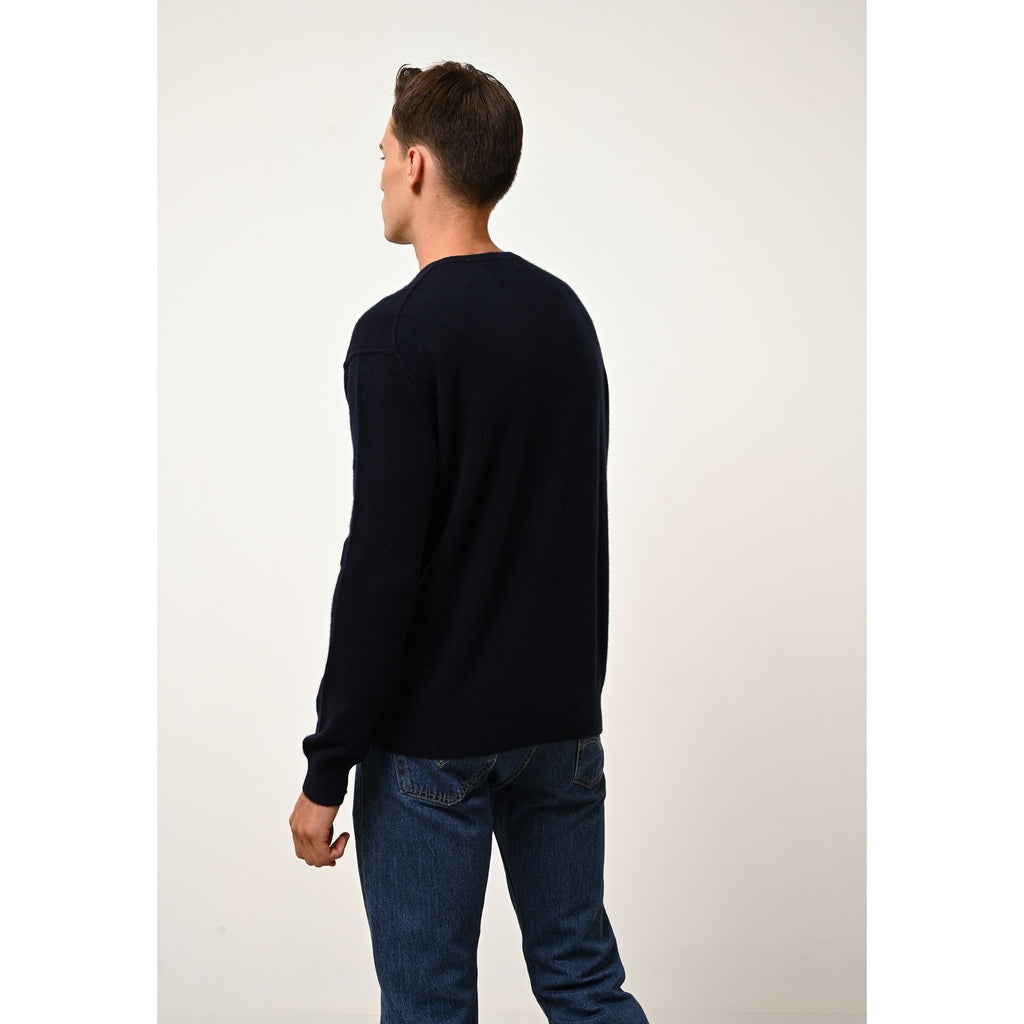 Pull Col Rond Noe - 100% Cachemire 2 Fils - Navy - Homme