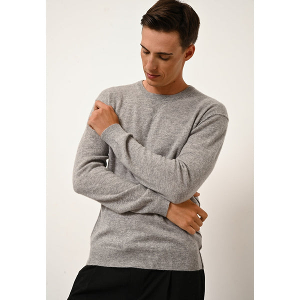 Pull Col Rond Noe - 100% Cachemire 2 Fils - Nuage Chiné - Homme