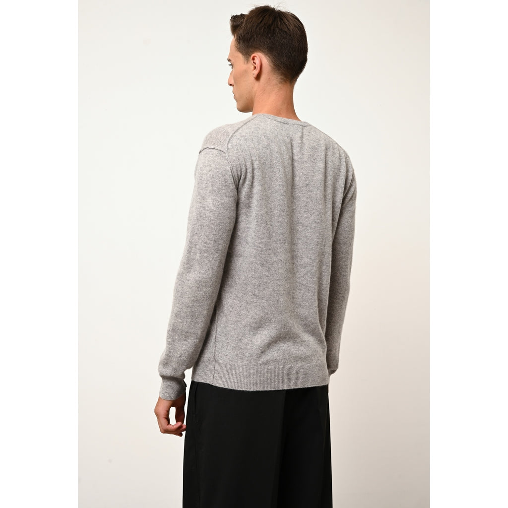 Pull Col Rond Noe - 100% Cachemire 2 Fils - Nuage Chiné - Homme