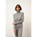 Pull Col Roulé Lanais - 100% Cachemire 2 Fils - Nuage Chiné - Femme