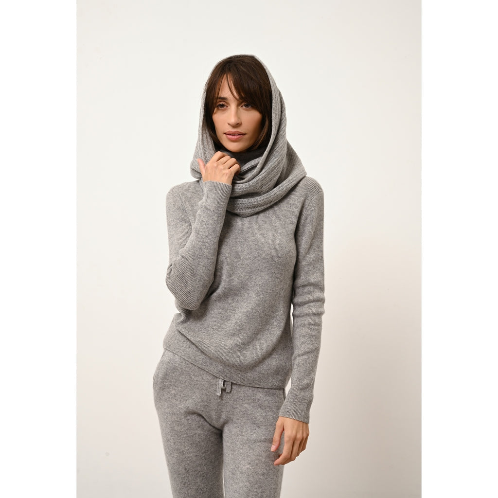 Pull Col Roulé Lanais - 100% Cachemire 2 Fils - Nuage Chiné - Femme