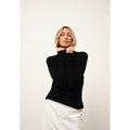 Pull Col Roulé Lanais - 100% Cachemire 2 Fils - Noir - Femme