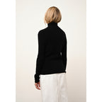 Pull Col Roulé Lanais - 100% Cachemire 2 Fils - Noir - Femme
