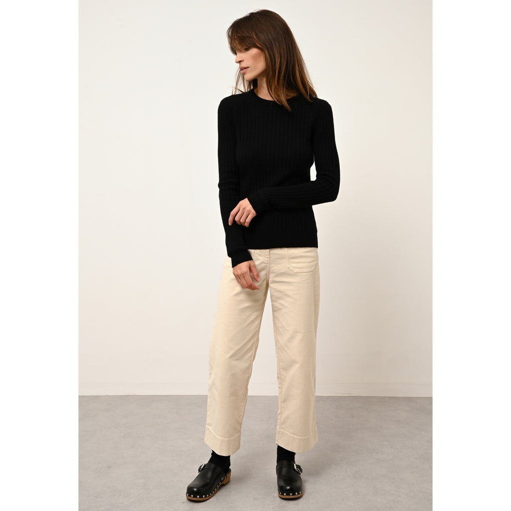 Pull Col Rond Avana - 100% Cachemire 2 Fils - Noir - Femme