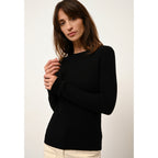 Pull Col Rond Avana - 100% Cachemire 2 Fils - Noir - Femme
