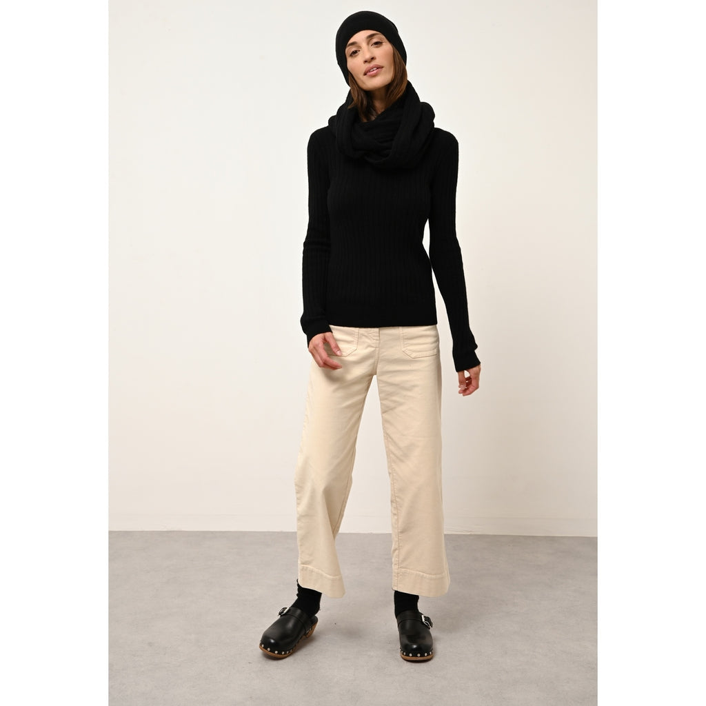 Pull Col Rond Avana - 100% Cachemire 2 Fils - Noir - Femme