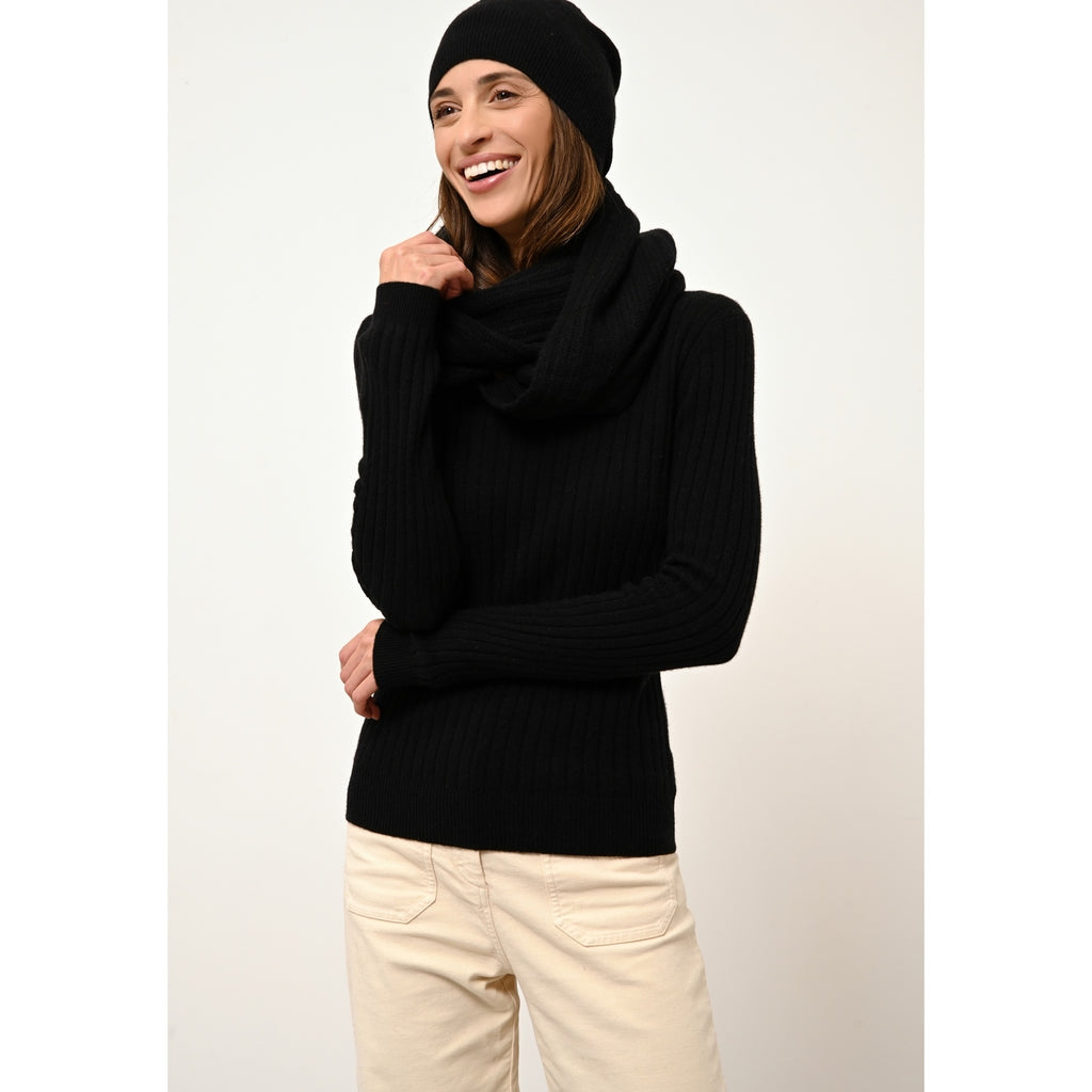 Pull Col Rond Avana - 100% Cachemire 2 Fils - Noir - Femme
