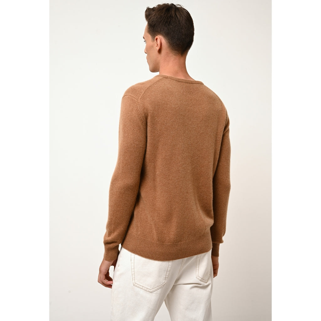 Pull Col Rond 4 Fils Gabin - 100% Cachemire 4 Fils - Noisette - Homme