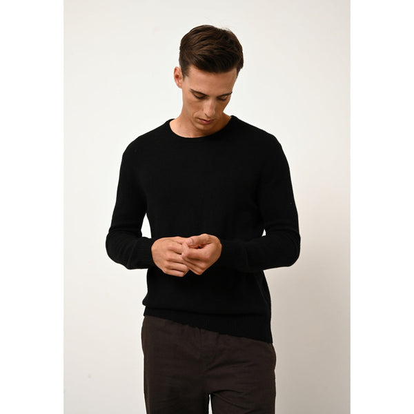 Pull Col Rond 4 Fils Gabin - 100% Cachemire 4 Fils - Noir - Homme