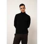 Pull Col Roulé 4 Fils Sacha - 100% Cachemire 4 Fils - Noir - Homme