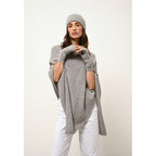 Poncho 4 Fils Ashley - 100% Cachemire 4 Fils - Nuage Chiné - Femme