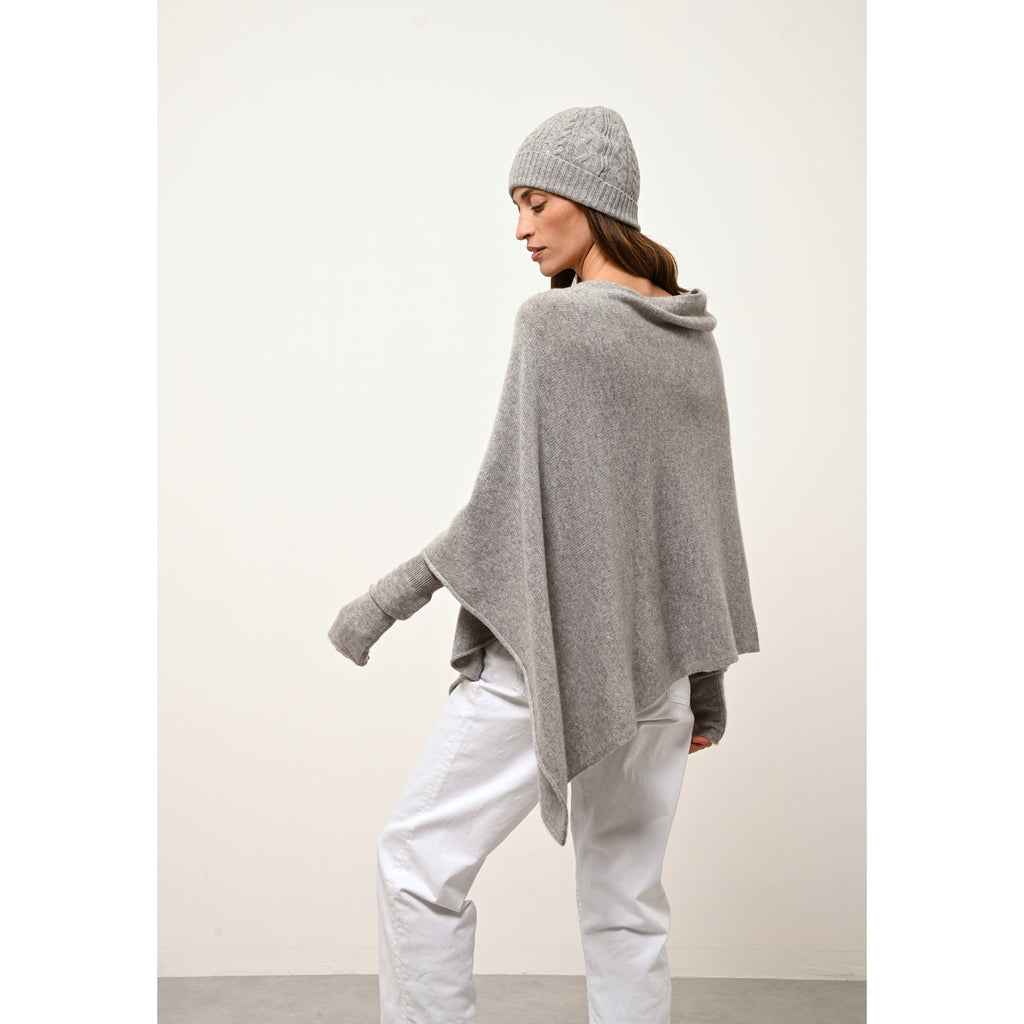 Poncho 4 Fils Ashley - 100% Cachemire 4 Fils - Nuage Chiné - Femme