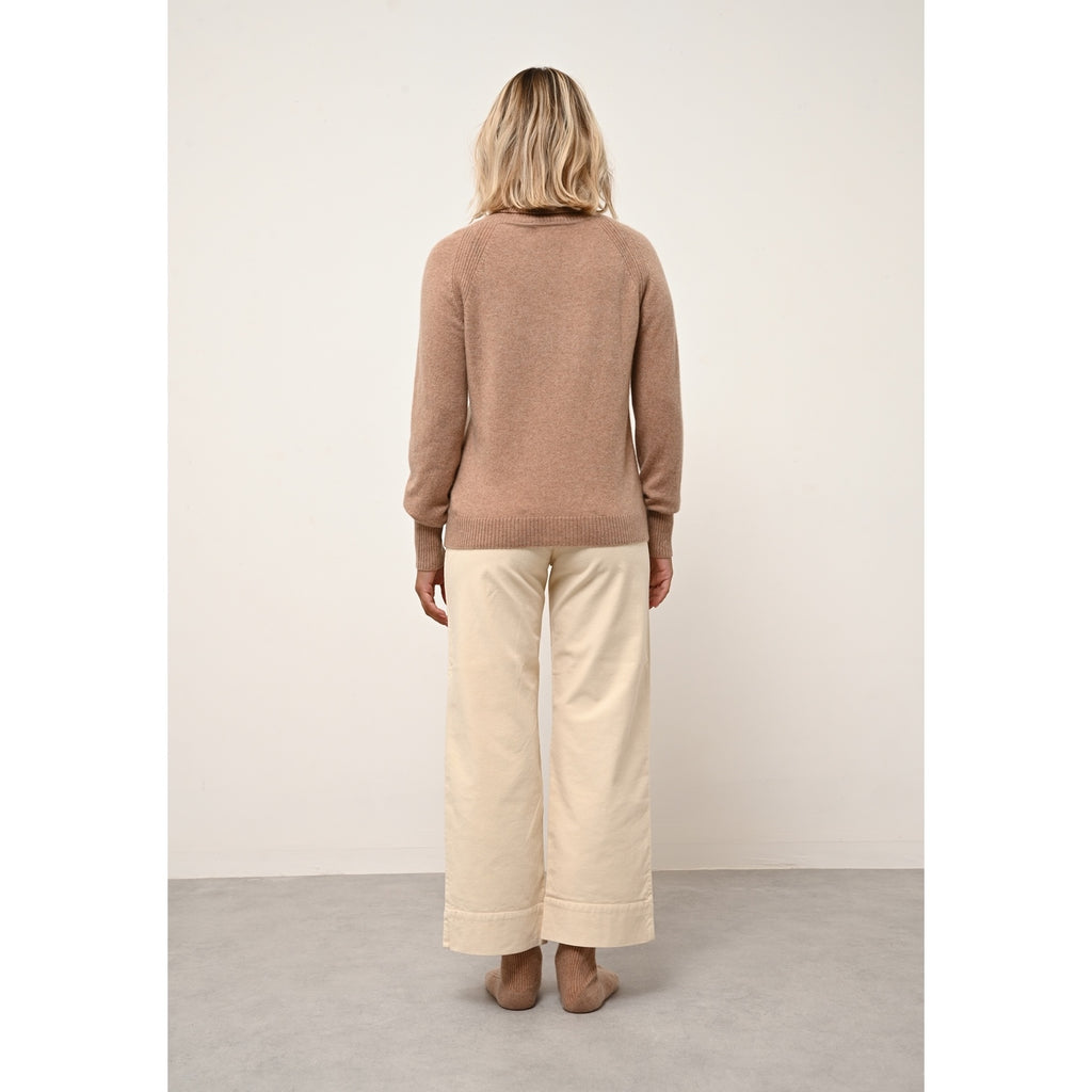 Pull Col Roulé Lilly - 100% Cachemire 2 Fils - Camel Chiné - Femme