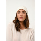 Just Cashmere - Bonnet Cleo Neige - 100% Cachemire - 4 Fils - Torsade - Mixte