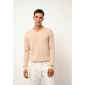 Pull Col V  Walt - 100% Cachemire 2 Fils - Sable - Homme