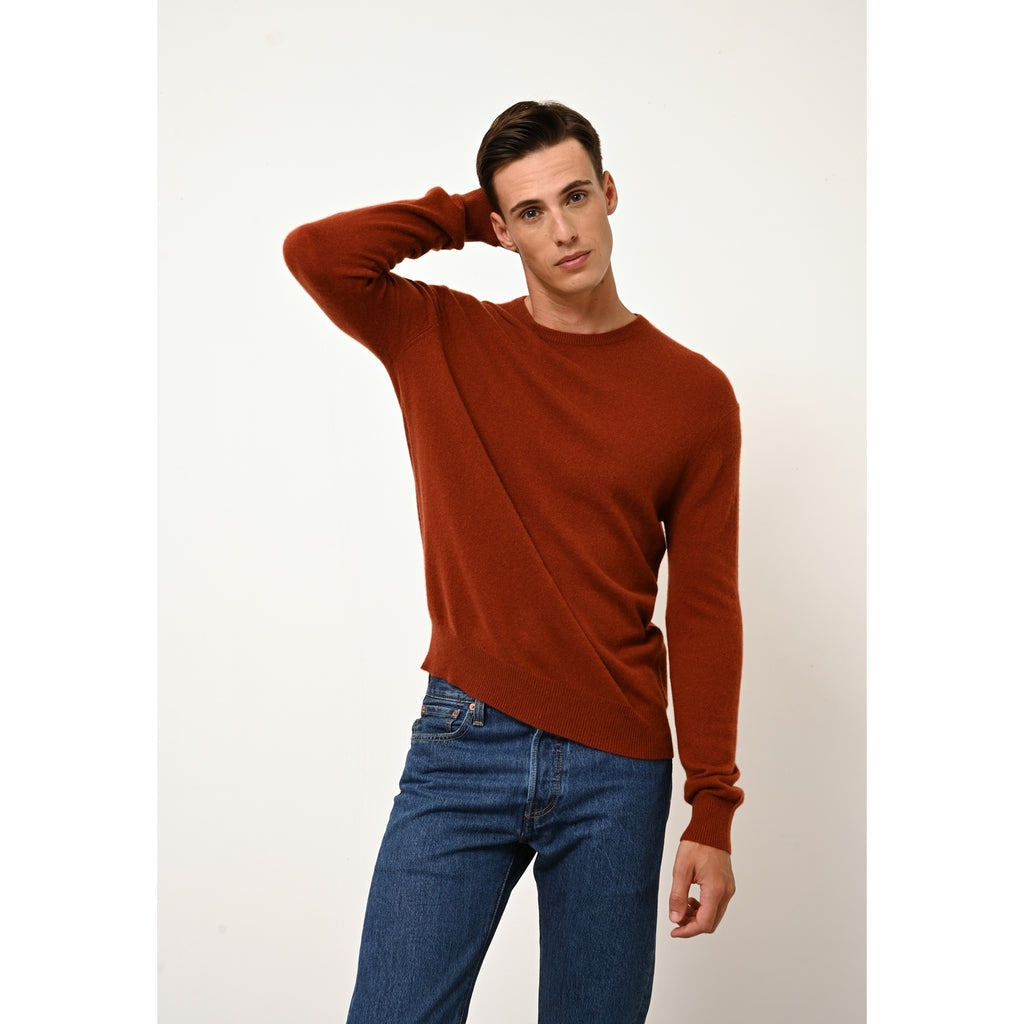 Pull Col Rond Howard - 100% Cachemire 2 Fils - Écureuil - Homme