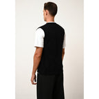 Cardigan Col V Sans Manches Lana - 100% Cachemire 2 Fils - Noir - Homme