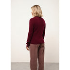 Pull Col Roulé Lanais Bordeaux - 100% Cachemire - 2 Fils - Cotes Traditionelles - Femme