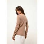 Pull Col V Abby Camel Chiné - 100% Cachemire - 4 Fils - Jersey - Femme