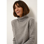 Pull Col Roulé 4 Fils June - 100% Cachemire 4 Fils - Nuage Chiné - Femme