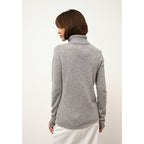 Pull Col Roulé 4 Fils June - 100% Cachemire 4 Fils - Nuage Chiné - Femme