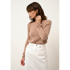 Pull Col Rond 4 Fils Joyce - 100% Cachemire 4 Fils - Camel Chiné - Femme