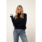 Pull Col Roulé Lilly Navy - 100% Cachemire - 2 Fils - Jersey - Femme