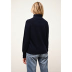 Pull Col Roulé Lilly Navy - 100% Cachemire - 2 Fils - Jersey - Femme