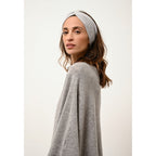 Just Cashmere - Bandeau Namad Gris Clair Chiné - 100% Cachemire - 4 Fils - Jersey - Mixte